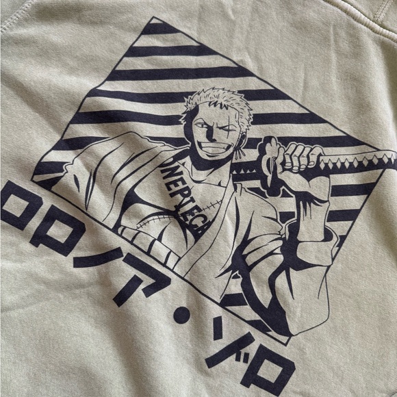 One Piece Green Graphic Pullover Hoodie Crunchyroll Size L - Picture 7 of 9